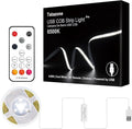 5V USB COB Led Strip Light with RF Remote, 4.92ft 6500K CRI93+ USB Powered COB Led Light Strip, Dimmable Indoor COB Led Light for Cabinet, TV, Camping, Monitor, Showcase, Motorhome