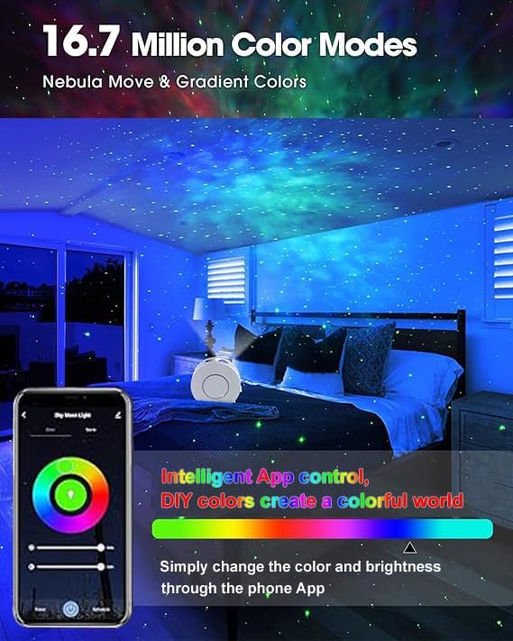Star Projector,Smart APP & Voice Control Galaxy lamp, Compatible with Alexa & Google Home, for Kids Adults Bedroom