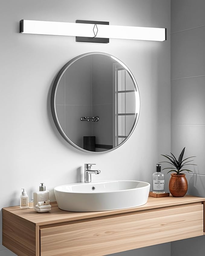 Bathroom Vanity Light,32inch 5CCT Modern Dimmable Bathroom Light Fixtures Over Mirror,32W 3600LM Lighting Bar Fixture,Black LED Vanity Lights,2700K/3000K/4000K/5000K/5700K,ETL Certified