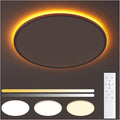 Flush Mount Ceiling Light with Night Light, 11in LED Ceiling Lights with Remote Control, 1800K Nightlights & 3000-6500K Dimmable Lamp Fixture, 24W 2400LM Low Profile for Bedroom, White