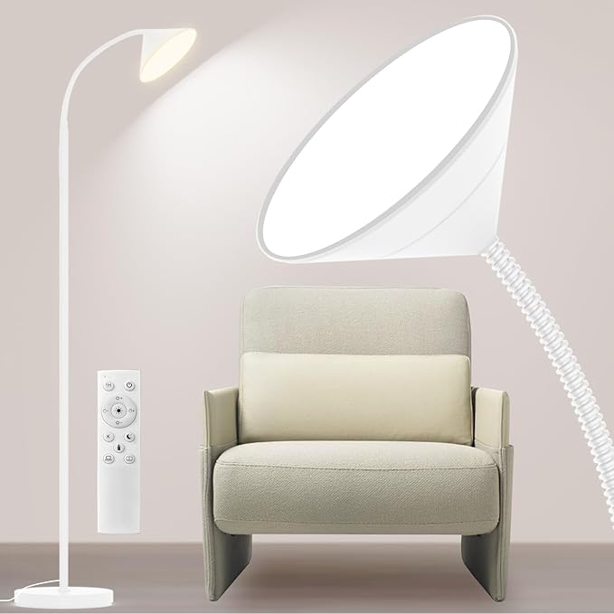 LED Floor Lamp, 18W Floor Lamp with Remote & Touch Control, 2700K-6500K Adjustable Eye Caring Standing Light for Living Room, Bedroom, Office