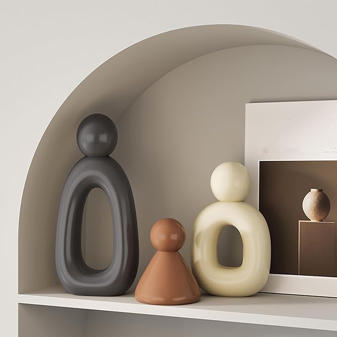 XINXUAN XGZY Abstract Three Sculptures - Minimalist Home Decoration, Modern Living Room Character Design, Desktop Decoration, Neutral Resin Art, Meaningful Home Gifts ﻿