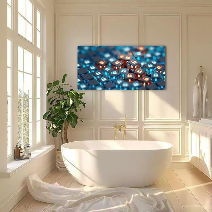 Wibinuki Wall Art Wall Decor Wall Paintings Network tack. Broken Security System s for Living Room Bedroom Bathroom Home Decor Can Be Hung Directly 20"x 40"