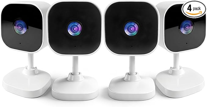 2K Cameras for Home Security Dual-Band 5G/2.4GHz WiFi Indoor Camera Baby Monitor & Pet Camera for Dog Cat Elder AI Motion Detect 2-Way Audio Night Vision 24/7 Local Recording SD Cloud Storage 4 Pack