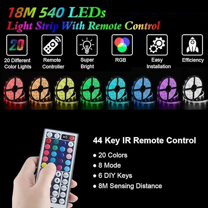 Boat Led Strip Lights, 60FT Marine Pontoon Boat Lights, Waterproof Boats Deck Light, Multi-Color Boats Interior Deck Cabin Light for Pontoon Jon Bass Yacht, Night Fishing Lighting