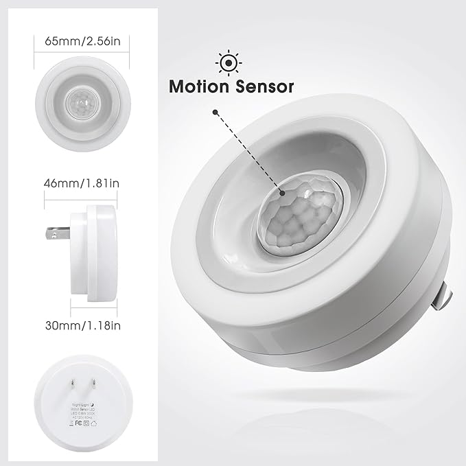 Briignite Motion Sensor Night Light Purple, [2 Pack] Night Lights Plug into Wall, Auto On/Off Motion Activation Nightlight, Energy-Saving 0.6W LED Purple Night Light, Ideal for Kids, Bedroom, Bathroom