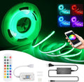 12V RGB COB Led Strip Light 16.4ft/5m, 576Leds/m, Smart Led Strip Lights Dimmable with APP Control, Music Sync, Alexa/Google Compatible, Flexible Led Tape Light for TV Led Backlight, Room Decor