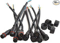 5Pairs 5pin Black Electrical Connector LED Connector for LED Lights 20cm Extension Cable 40cm/Pair 0.3mm² 22mm Nut