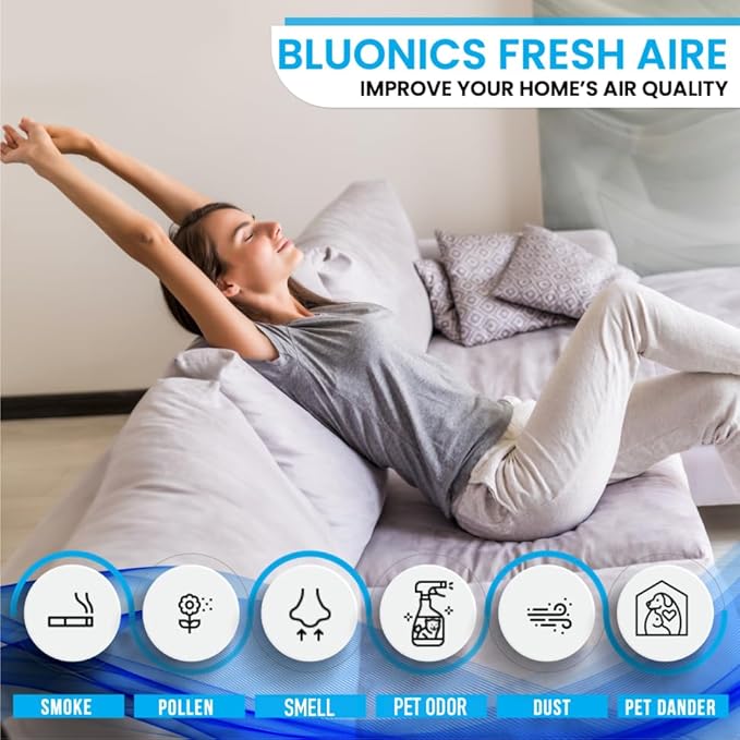 Bluonics Fresh Aire 4-Pack Water Air Washer, Air Revitalizer & Freshener with 4 Fragrance Bottles, 7-Color LED Night Light & White Noise Feature