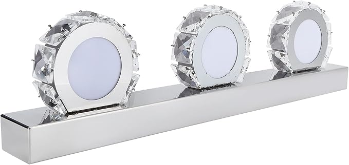 Waterproof LED Mirror Front Light, 16W, 4 Lights, 85-265V, Round Makeup Lights, White - IP65 Protection, Energy Saving, Bathroom and Dressing Room Use (3 Lights)