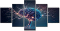 Abstract Canvas Wall Art for Living Room Human Brain with Neuronal Impulses Modern Home Decor Brain Posters Artwork for Bedroom Office Wall Art Painting Pictures Ready to Hang (60"Wx32"H)