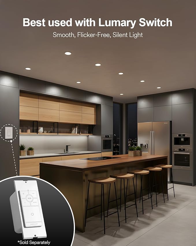 Lumary Smart Recessed Lighting 4 Inch, Color Changing LED Downlight 9W 780LM, Wi-Fi Bluetooth Soffit Lights with J-Box, Compatible with Alexa/Google Assistant/BT Remote, ETL Listed, 1 Pack