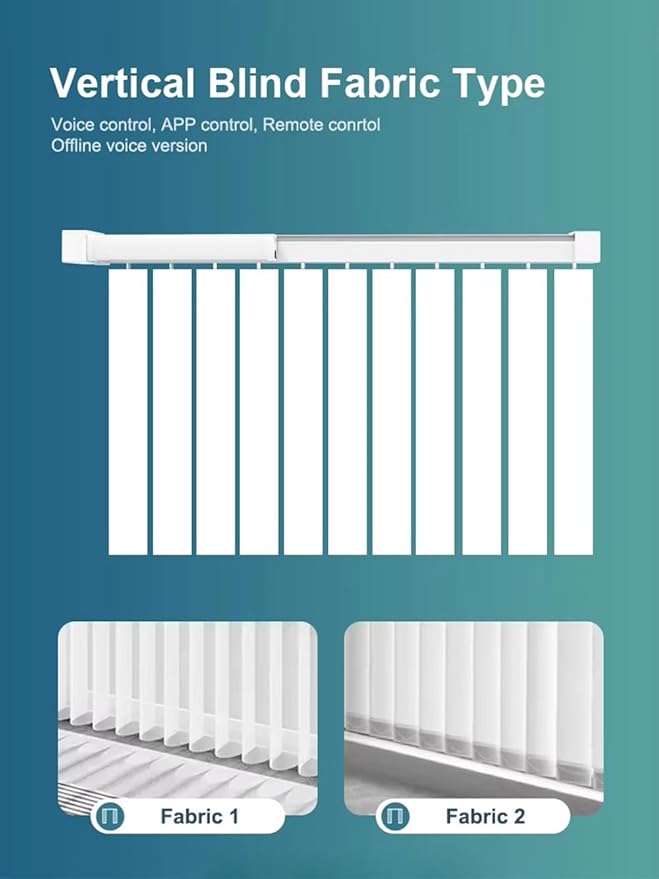 Smart WiFi Motorized Vertical Blind Motor Track Kit for Sliding Glass Doors, 2.5N.m Heavy Duty Electric Curtain Rail, Compatible with Alexa & Google Home (3.5 Meters (137.8 inches))