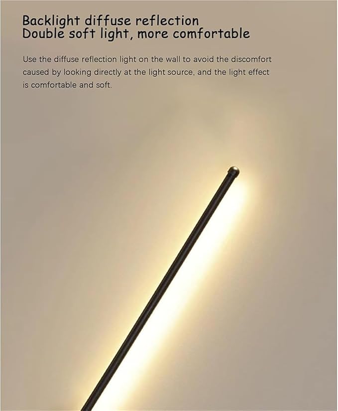 LED Long Strip Wall Lights with Motion Sensor Wall Lamp 3000K/4000K/6000K Wall Modern Simple Aluminum Mounted Indoor Bedside Decoration Light Living Room(Black White Light,80cm)