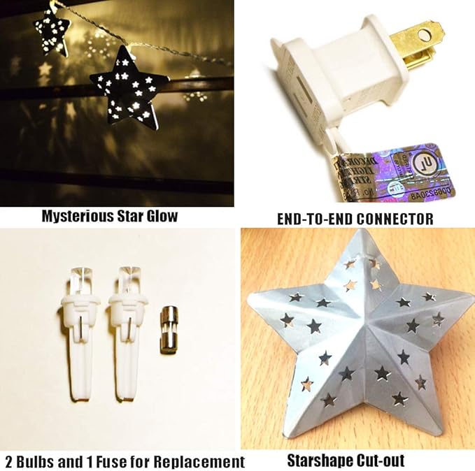 ACRAFT Twinkle Star String Lights Plug in Fairy Lights for Bedroom with End-to-end Connector Ambient Lighting Night Lights Nursery Light for Thanksgiving Decorations Christmas Lights