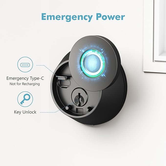 Fingerprint Keyless Entry Door Lock,Smart Deadbolt Locks with App Countrol,Biometric Door Lock with 2 Keys,10 Months Battery,Auto-Lock,One-Touch Lock,Easy Install,Deadbolt Alternative,IP66 Waterproof