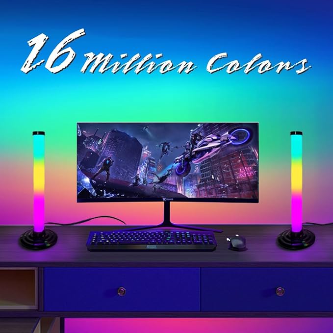 LED Light Bar, Music Sync RGB Light Bar, USB Ambient Lamp, Color Changing Gaming TV Backlight with App & Remote Control, 213 Dynamic Modes for Room Gaming Decoration