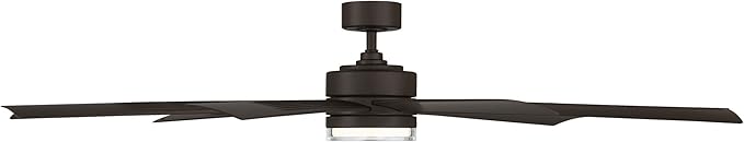 Wynd XL Smart Indoor and Outdoor 9-Blade Ceiling Fan 72in Bronze with 3500K LED Light Kit and Remote Control worksworks with Alexa and iOS or Android App