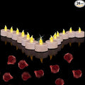 Battery Operated Tea Lights Candles: 24 Pack Realistic and Bright Flickering Holiday Gift Flameless Candles LED Electric Tea Candles for Seasonal & Wedding Party Home Decoration (Warm Yellow)
