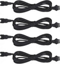 4pcs 47in/120cm RGB LED Multi-Color Accent Light Extension Cable Wire Cord Set for LED Motorcycle ATV Car Light Multi-Color Neon Strip Rock Light