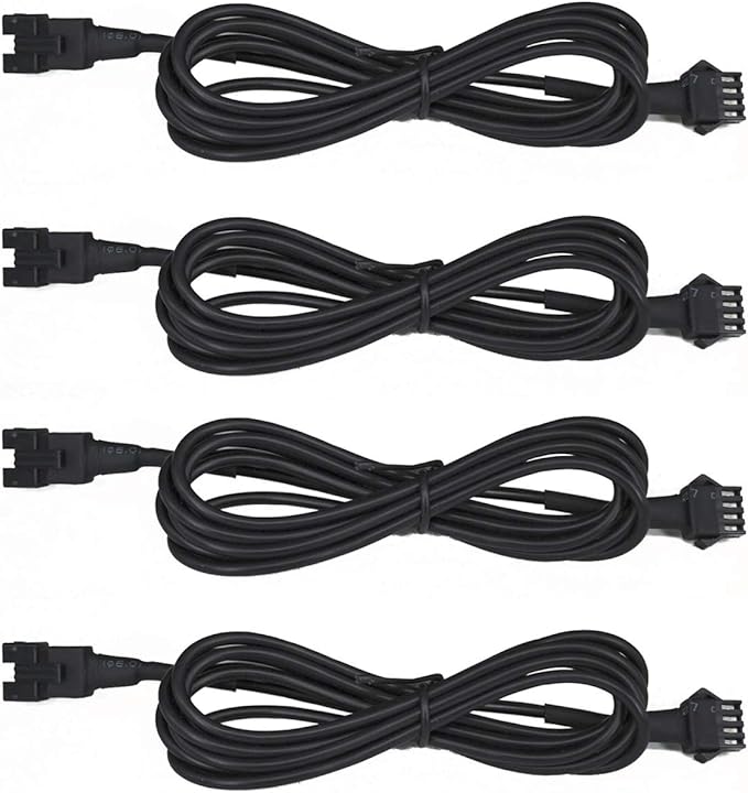 4pcs 47in/120cm RGB LED Multi-Color Accent Light Extension Cable Wire Cord Set for LED Motorcycle ATV Car Light Multi-Color Neon Strip Rock Light