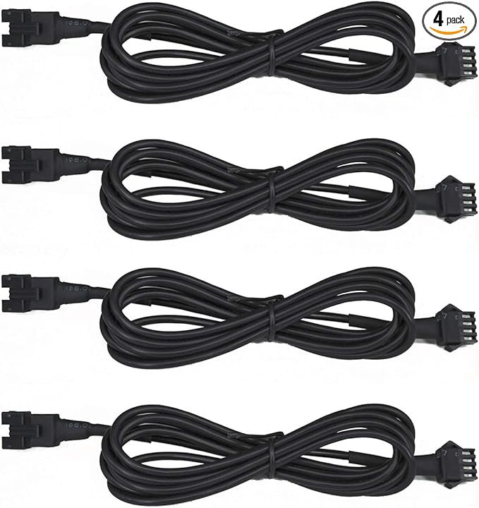 4Pcs 60in RGB LED Multi-Color Accent Light Extension Cable Wire Cord Set for LED Motorcycle ATV Car Multi-Color Neon Strip Rock Light