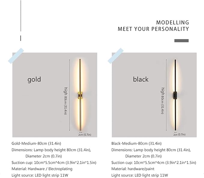 Linear LED Wall lamp, Simple and Stylish dimming Colour Matching Indoor Lighting, Intelligent Remote Control Freely Adjustable Light, Modern