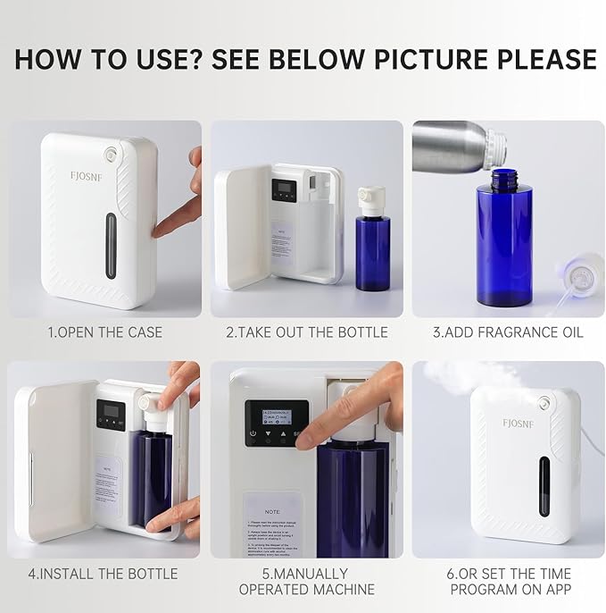 2026 Oil Diffuser Waterless 2200 Sq.Ft, Bluetooth&WiFi APP Control, 250ml Smart Scent Air Machine with Cold Air Tech for Large Rooms, Home, Office & Hotel, Plug-in
