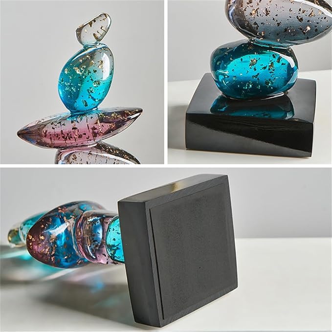 AWNR Resin Pebble Shape Sculpture Decor -Aesthetic Home Decor for Living Room, Office Desk, Shelf,Display,entryway,Housewarming Gifts