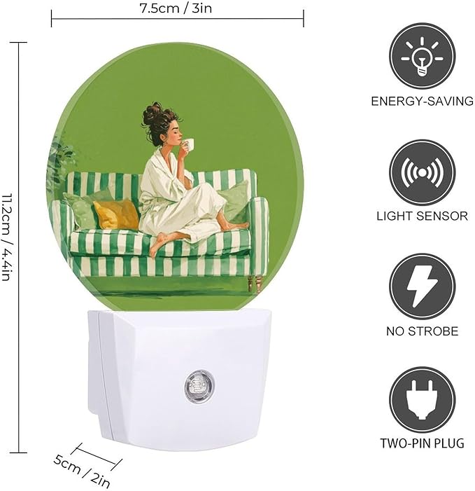 Night Lights Plug Into Wall, Elegant Interior LED Smart Light Sensor Night Light Auto Dusk to Dawn for Hallway, Bedroom, Bathroom, Stairway