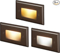LEONLITE 3CCT LED Step Lights 120V-277V, 150LM 2.5W Dimmable Horizontal Stair Lights Indoor Outdoor IP65, CRI90 & ETL, 2700K3000K4000K Selectable Zinc Alloy Staircase Lights, Oil Rubbed Bronze, 3 Pack