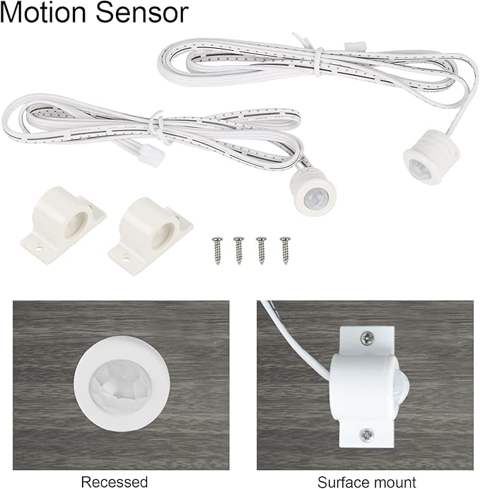Indoor Motion Sensor Stair Light Controller Wired with 20'' Cuttable COB LED Light Strip Automatic Undermount Stairway Lighting System Cascading Step Light 9 Modes Adjustable for 10-16 Stairs