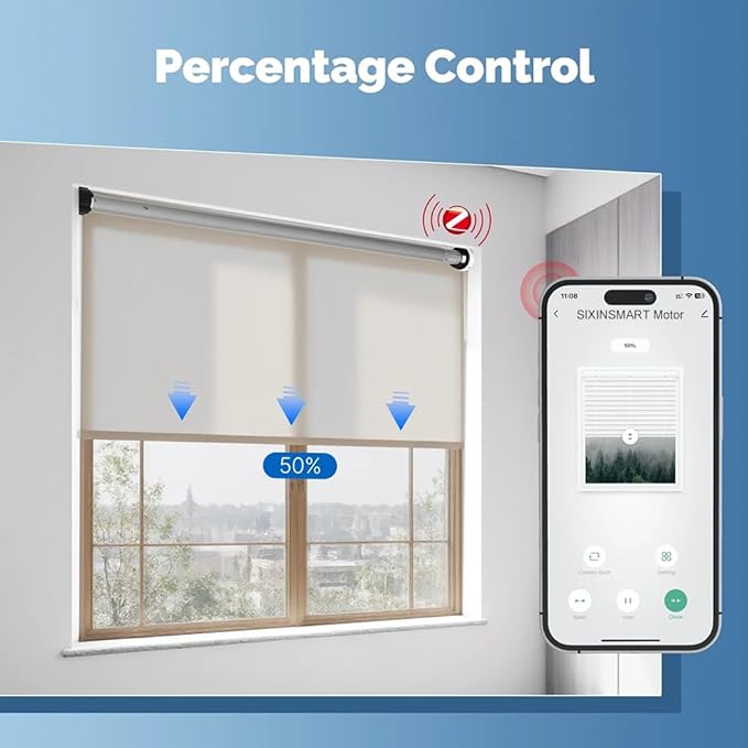 ZigBee 3.0 Smart Roller Shade Motor for 2" Tube, Heavy Duty 6.0N.m 10N.m Electric Blinds Retrofit Kit, Compatible with Alexa/Google Home (10.0 N.m Motor Suitable for Φ40mm (1.57") Octagonal Tube)