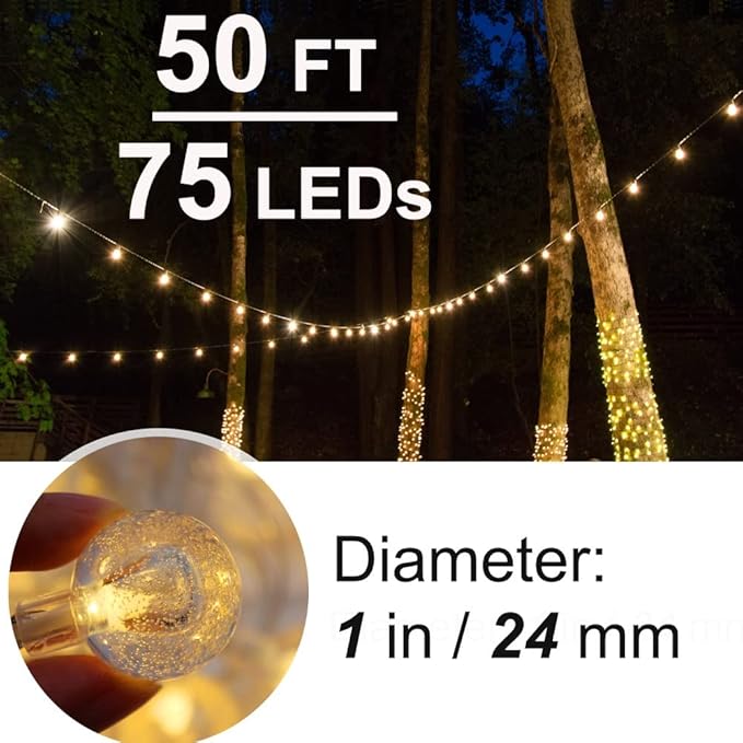 Mocalido 50ft Color Changing Globe String Lights Indoor, Hanging Colored Lights for Bedroom 75 LED USB Powered with Remote, Fairy Lights Classroom, Camping Tent Decor