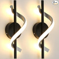 Modern Wall Sconces Set of 2, 9W Hardwired Wall Lighting Fixture Lamps LED Aluminum Wall Lamps for Bedroom Living Room Hallway Hotel Indoor (Warm White)