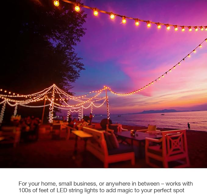 Lutron Caseta Outdoor Smart Plug Weatherproof+ and Pico Smart Remote, for Landscape and String Lighting, P-PKG1OUT-BL, Black