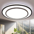 Black LED Flush Mount Ceiling Light Fixture 5CCT, Dimmable Light Fixture Ceiling Mount 16" 24W, Overhead Modern Close to Ceiling for Living Room, Foyer, Kitchen, Bedroom