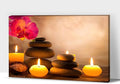 Zen Wall Art Decor, Modern Bathroom Zen Decor Wall Art, Zen Relaxing Canvas Wall Art for Spa Room Decor, Black Pebble and Lighted Candles Zen Art Prints for Office & Spa Wall Decor 18x24 Inches