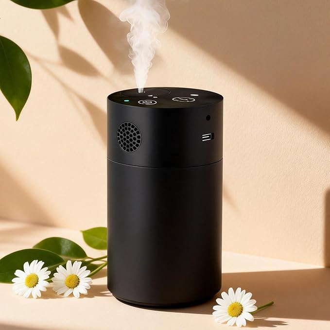 Voice Control Smart AI Waterless Scent Diffuser Starter Kit - Alloy Atomization System, Rechargeable Hotel Scent Diffuser, 1500 Sq Ft Coverage, for Home, Large Room, Spa, Cream