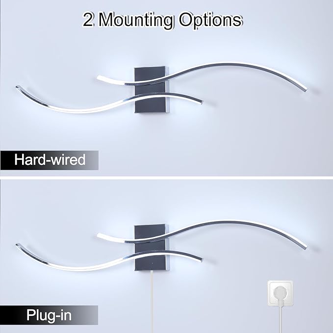 CANEOE Modern LED Wall Sconce, 39Inch LED Bathroom Vanity Light, 6000K Modern Wall Light Fixtures Indoor Wall Lamps for Living Room Hallway Sconces Lighting