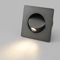 3W LED Wall Recessed Step Stair Lighting Bedside Reading Light Fixture Hidden On/Off Switch Adjustable Warm White Black Square
