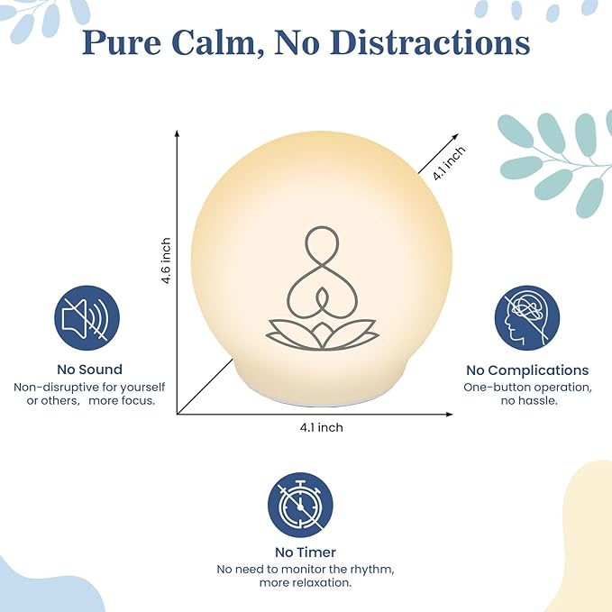 Syrinx Guided Meditation Light – Meditation Aid with Rhythmic Glow for Focus, Mindfulness Tool for Calm Down Corner, Quiet Rooms, Home or Office Use