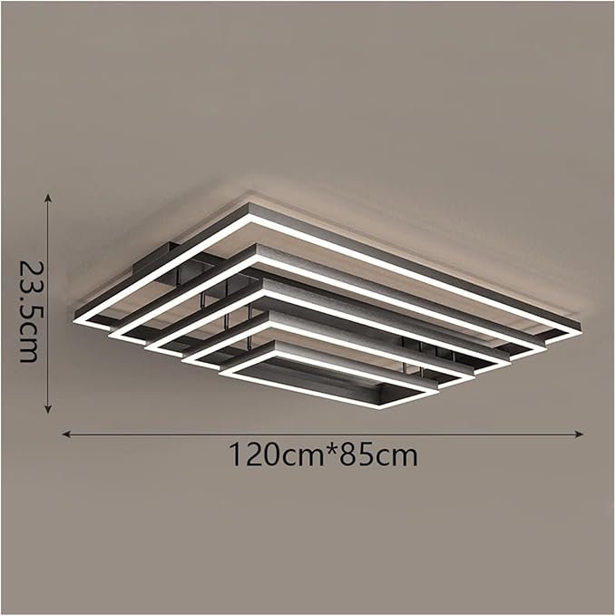 Nordic Home Decoration Salon Bedroom Decor Smart Led Lamp Lights for Room Dimmable Ceiling Light Indoor Lighting Minimalist Design(RC Remote dimming,Black 5layers)