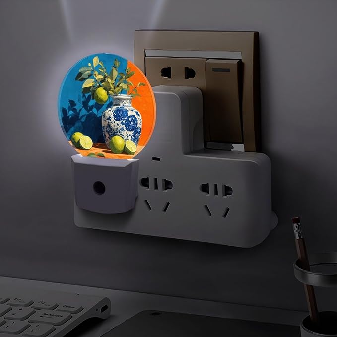 Night Lights Plug Into Wall, Cerulean Contrast LED Smart Light Sensor Night Light Auto Dusk to Dawn for Hallway, Bedroom, Bathroom, Stairway