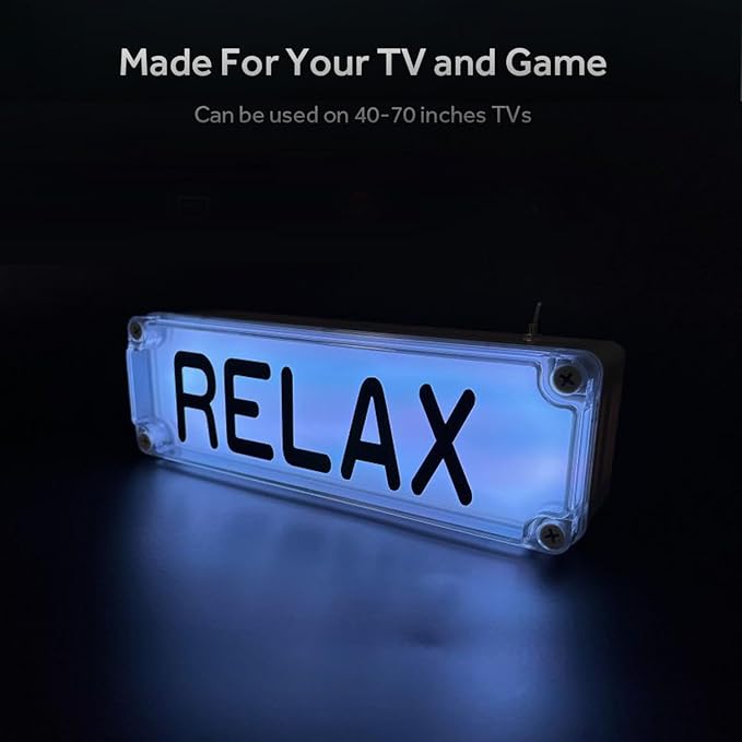 Relax Sign Lights Smart LED RGB Gaming USB Rechargeable Battery 16 Million Colors 213 Preset Modes App Control Dynamic Music Sync Mode for Studio/Home Studio/Company/Desk or Wall Decor