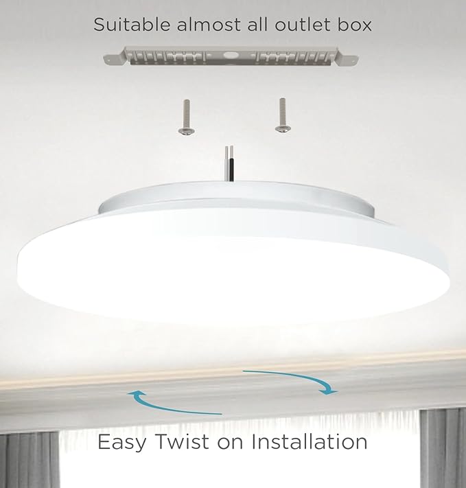 Flush Mount LED Ceiling Light Wired, 9 Inch 18W, 5 CCT 2700/3000/3500/4000/5000K, Brightness Settable 1800LM Surface Mount Closet Light for Stair Hallway Laundry Porch, White