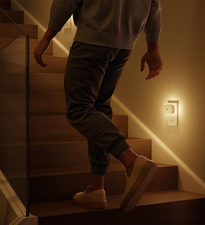 LED Night Light, Plug-in LED Backlit Night Light with Motion Sensor & Dusk to Dawn Sensor, Dimmable Nightlight 3-Color Temperature Adjustable Brightness for Bedroom Bathroom Stairs Hallway