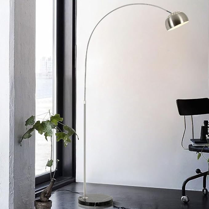 Corner Floor Lamp Modern Simple Floor Lamp Nordic Living Room Office Marble Decorative Stainless Steel Lamps Ambient Reading(Small)