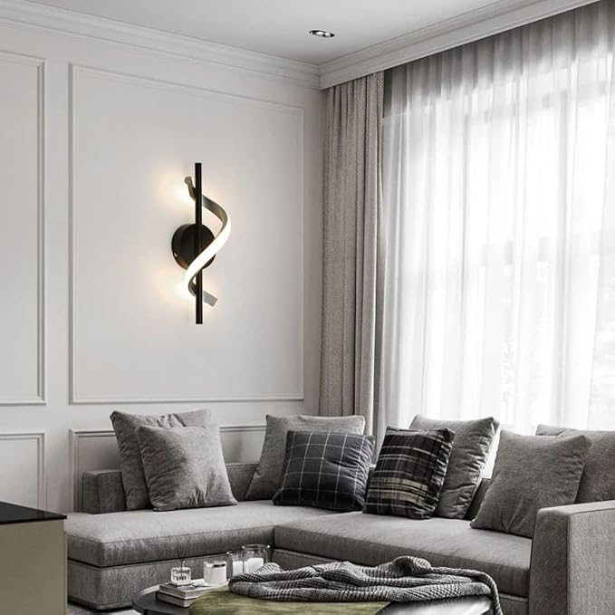 Modern Wall Sconces Set of 2, 9W Hardwired Wall Lighting Fixture Lamps LED Aluminum Wall Lamps for Bedroom Living Room Hallway Hotel Indoor (Warm White)