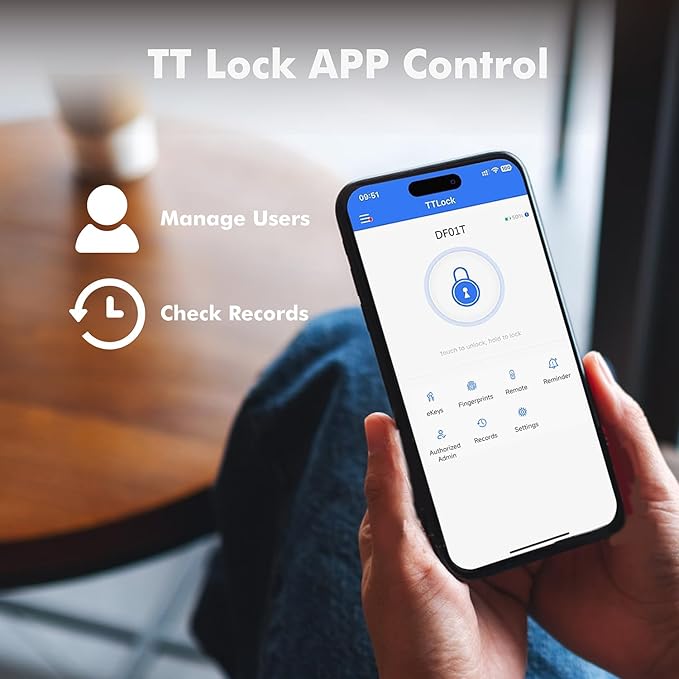 Fingerprint Keyless Entry Door Lock,Smart Deadbolt Locks with App Countrol,Biometric Door Lock with 2 Keys,10 Months Battery,Auto-Lock,One-Touch Lock,Easy Install,Deadbolt Alternative,IP66 Waterproof